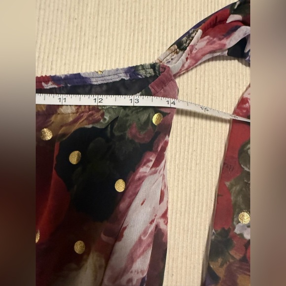 Express Red Floral Off-Shoulder Blouse - Picture 8 of 10